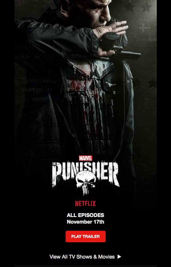 image of Netflix, The Punisher html email
